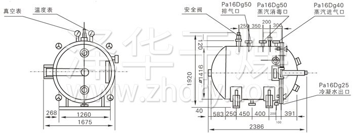 圓形靜態真空干燥機結構示意圖 圓形靜態真空干燥機結構示意圖